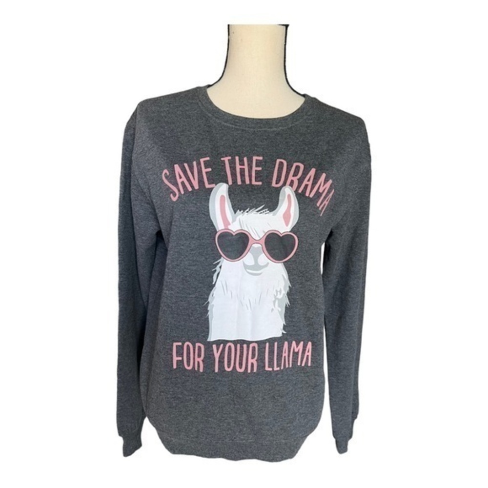 Cold Crush Grey Save The Drama For Your Llama Sweat Shirt Size M